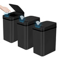 3 Pack Bathroom Trash Can with Lid, 2.5 Gallon Small Slim Trashcan, Automatic by SHTALHST
