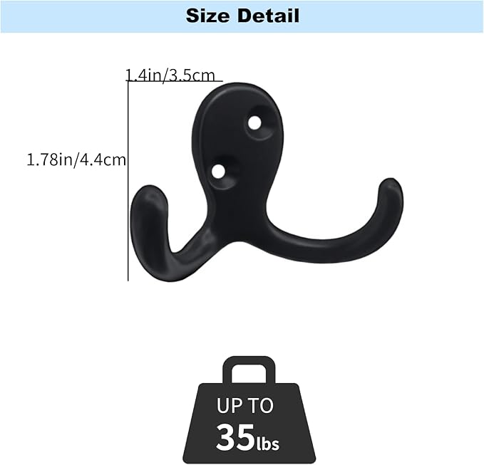 Kruodop 8 Pack Wall Hooks Wall Mounted Coat Hooks - Image 2