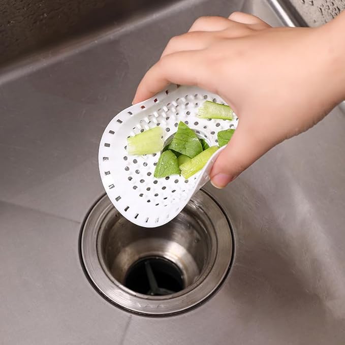Drain Hair Catcher, Silicone Bathtub Drain Protector 2 Pcs （White Round） - Image 9