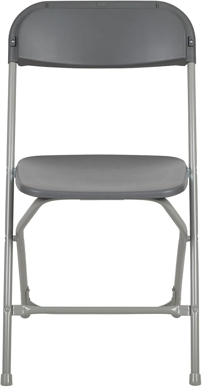 Flash Furniture Hercules Series Plastic Folding Chair - Grey - 2 Pack 650LB Weight Capacity Comfortable Event Chair-Lightweight Folding Chair - Image 4