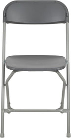Flash Furniture Hercules Series Plastic Folding Chair - Grey - 2 Pack 650LB Weight Capacity Comfortable Event Chair-Lightweight Folding Chair - Image 4