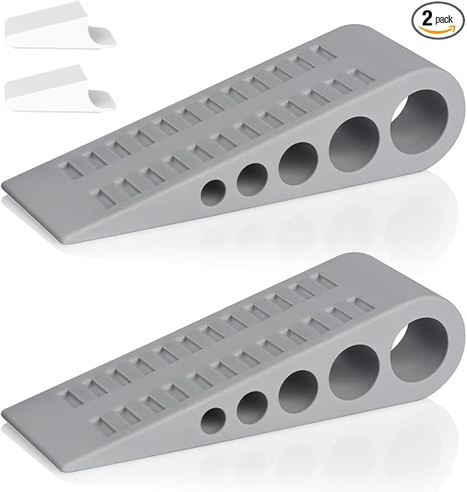 HOMOTEK 2 Pack Wedge Rubber Door Stops Door Chucks Stoppers Wall Protector by HOMOTEK