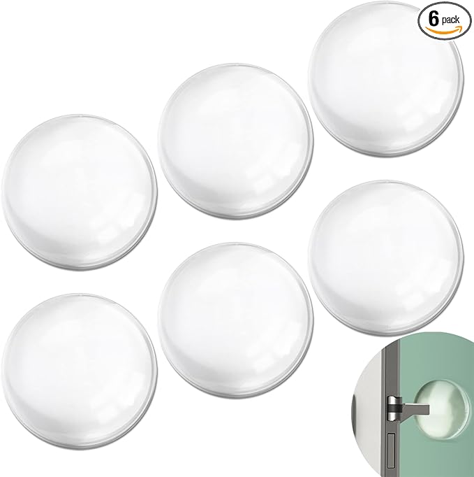 Door Stoppers for Wall with Strong Back Adhesive, No-Falling Round Door Knob by Bovinde