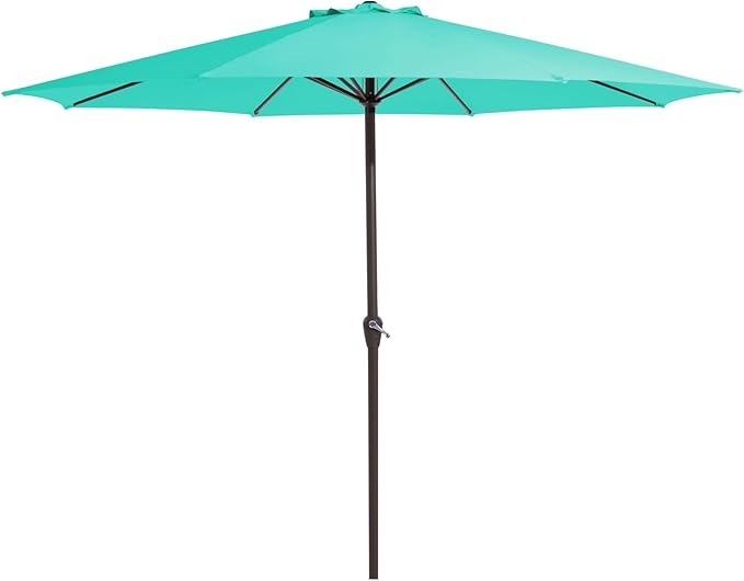 MEWAY 12ft Patio Umbrella Outdoor Table Umbrellas with Crank, Market Umbrella 8 Sturdy Ribs for Deck, Garden, Pool and Backyard, Turquoise by MEWAY