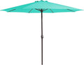 MEWAY 12ft Patio Umbrella Outdoor Table Umbrellas with Crank, Market Umbrella 8 Sturdy Ribs for Deck, Garden, Pool and Backyard, Turquoise by MEWAY