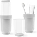 Toothbrush Cup with Cover, Travel Toothbrush Case Portable Toothbrush Holder by QIEPOMI