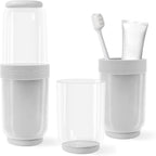 Toothbrush Cup with Cover, Travel Toothbrush Case Portable Toothbrush Holder by QIEPOMI