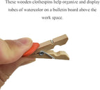 HAHIYO Heart Painted Mini Wooden Clothespin Clip Photo Paper Holders 1.38inch - Image 3