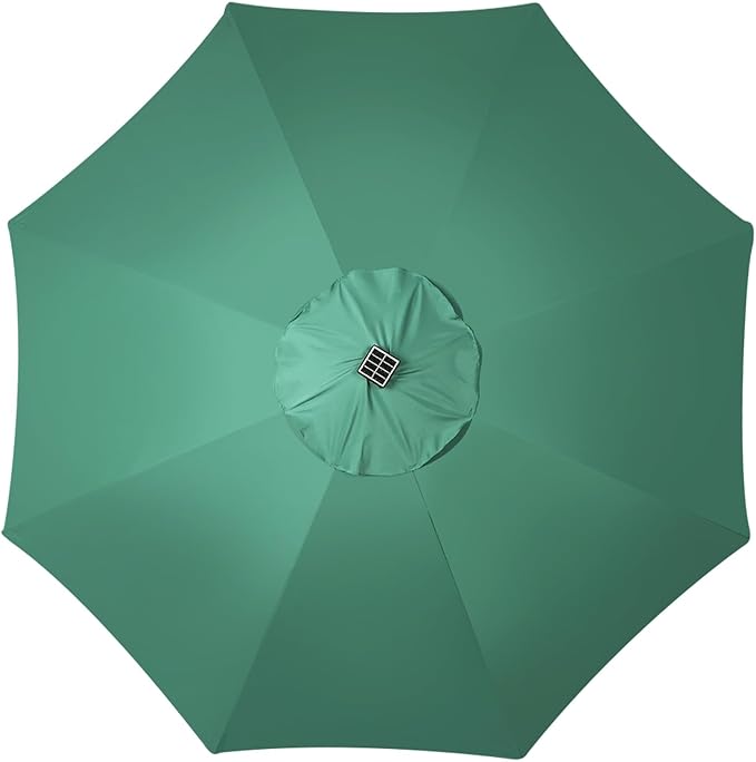 Blissun 9 ft Solar Umbrella, Patio Umbrella with 32 LED Lights, Outdoor Table Market Umbrella for Garden, Deck, Backyard (Seaglass) - Image 4