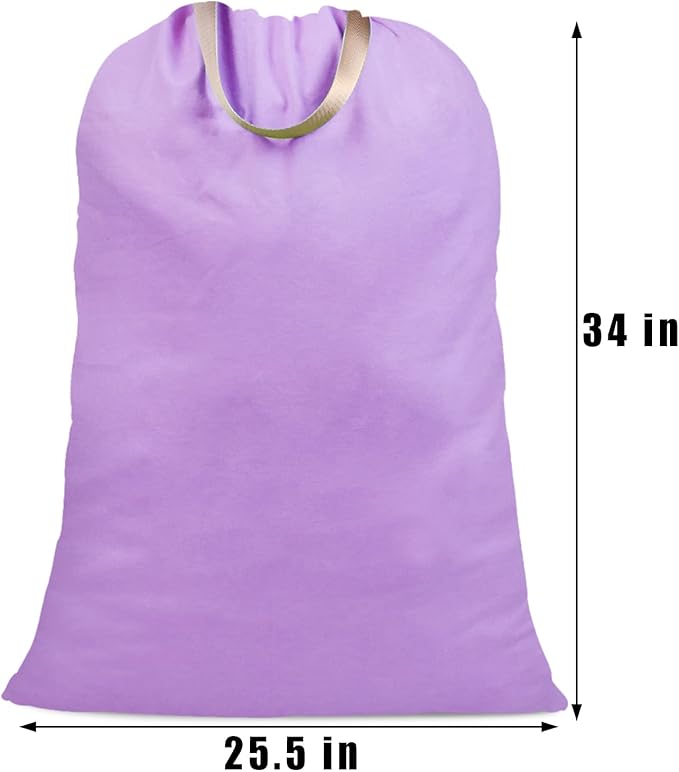 Cotton Canvas Laundry Bag with Handles & Drawstring Straps, Heavy Duty Extra - Image 4