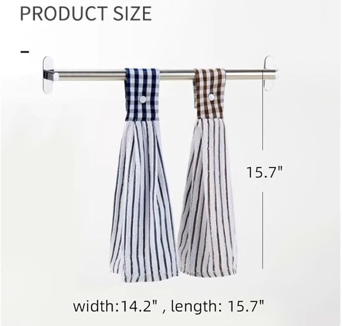 2 Pcs Kitchen Cotton Classical Striped Towel/Absorbent Towel/Hanging - Image 8