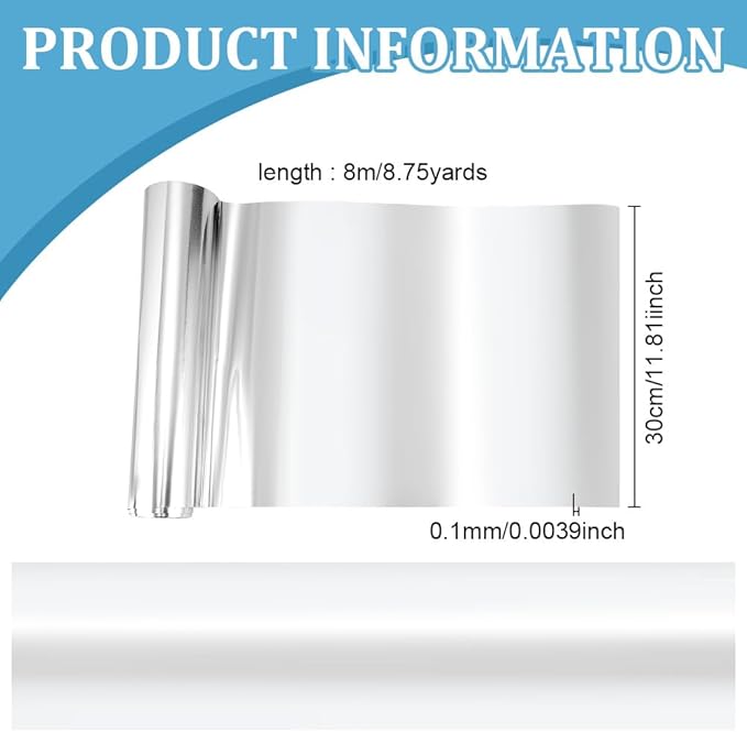 BEUNITONE 8 Metre Heavy Duty Silver Foil Roll, 0.1mm Thick Flexible Aluminium - Image 2