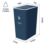 XPIY Trash Can with Lid, 2 Pack 4 Gallons/15 Liters Garbage Can with Press Top - Image 6