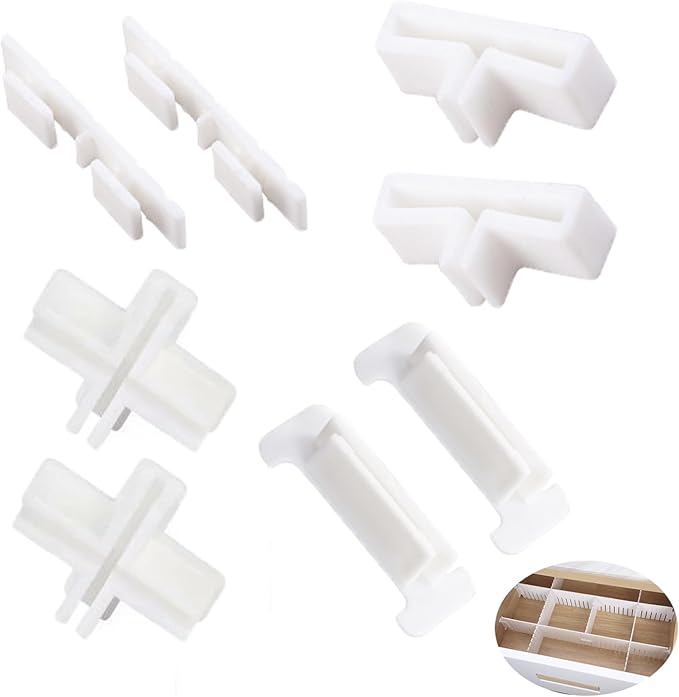 22 Pack Drawer Divider Clips Holder Plastic Mount Fixing Buckle Corner Angle by Unknown