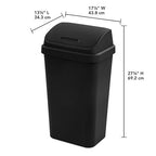 Sterilite 4-Pack Swing Top Wastebasket, Sleek Square Profile Trash Can - Image 3