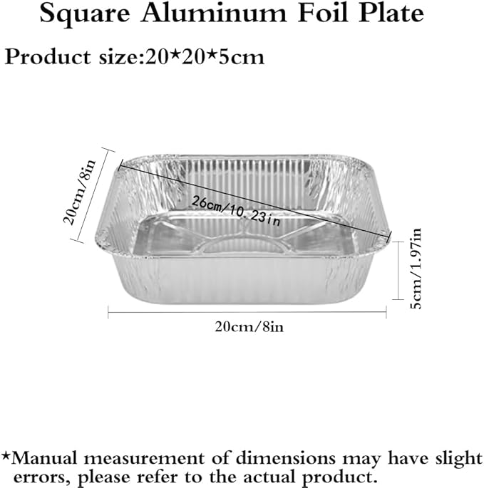 Non-Stick Disposable Air Fryer Aluminum Foil Liners Square 50PCS, Oil-Proof - Image 2
