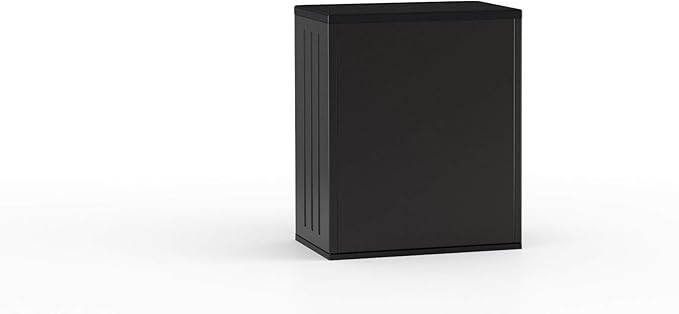 Suncast Heavy-Duty Resin Outdoor Storage Cabinet, 30" W x 20.25" D x 36" H Dark Grey Base Garage Storage Cabinet with Lockable Doors and Metal Reinforced Shelves, Made in The USA - Image 14
