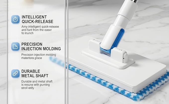 Snap Grip Mini Mop, Zero Touch MiniMop, Disposable Clip Mopstick Reusable Cloths - Image 8