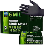 Inspire Black Nitrile Gloves HEAVY DUTY 6 Mil Nitrile Chemical Resistant by Inspire
