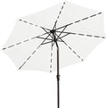 JEAREY 9FT Outdoor Patio Umbrella with Solar Lights, LED Lighted Pool Umbrella with Tilt and Crank, Outdoor Table Umbrellas for Deck, Yard & Market (Cream White) by JEAREYOutdoorsCollection
