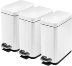 Home Zone Living 3-Pack 1.3 Gallon Small White Bathroom Trash Can by HomeZoneLiving