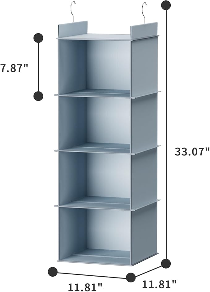 YOUDENOVA Hanging Closet Organizer, 4-Shelf Closet Hanging Shelves - Image 3