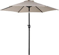 Sunnydaze Outdoor Patio Umbrella - Polyester Table Market Umbrella with Push-Button Tilt and Crank - 6 Sturdy Ribs - Beige - 7.5ft by SunnydazeDecor