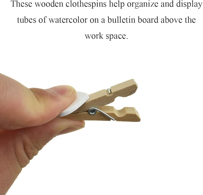 HAHIYO Heart Painted Mini Wooden Clothespin Clip Photo Paper Holders 1.38inch - Image 3