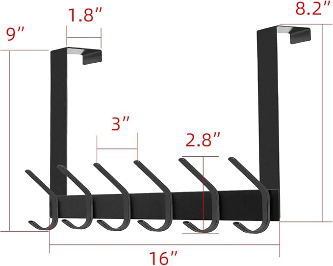 DOKU 2Pack Over The Door Hook, Heavy Duty Over Door Hanger Holder - Image 4