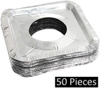 50 Pack Aluminum Foil Square Stove Burner Covers Disposable Heavy Thick Quality - Image 4