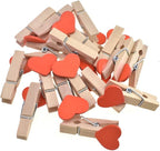 HAHIYO Heart Painted Mini Wooden Clothespin Clip Photo Paper Holders 1.38inch by HAHIYO