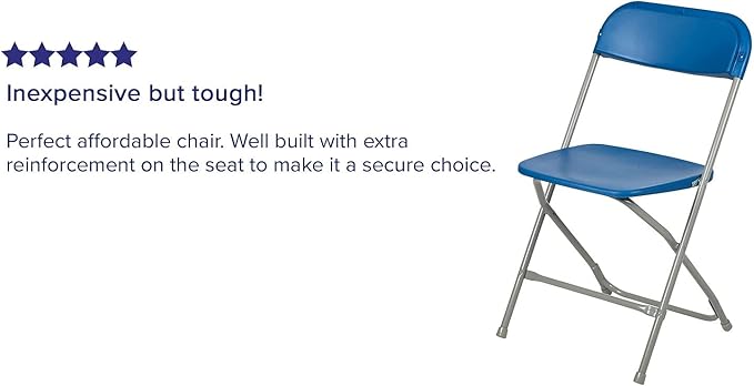 Flash Furniture Hercules™ Series Plastic Folding Chair - Blue - 2 Pack 650LB Weight Capacity Comfortable Event Chair-Lightweight Folding Chair - Image 5