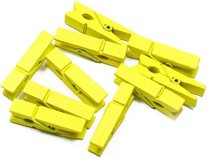 100pcs/Set Mini Colored Wooden Clips by Unknown