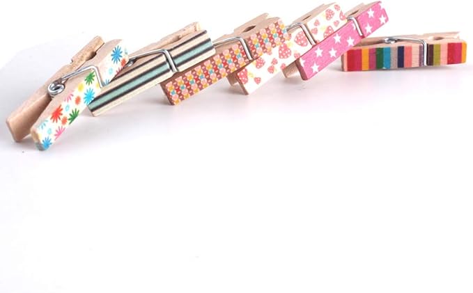 Mini Wooden Clothespins Photo Paper Peg Craft Clips, 100 Pack - Image 3