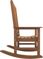 Oversized Rocking Chair Set of 8, Outdoor Rocking Chair for Adults, All Weather Resistant Porch Rocker for Lawn Garden, Wood - Image 5