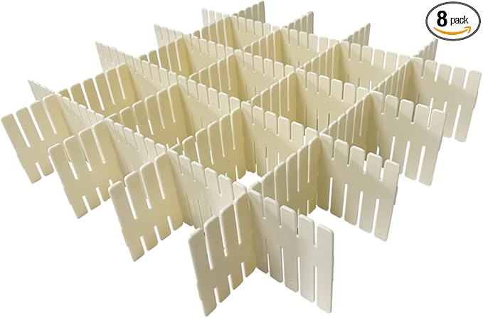 Onerbuy 8pcs Adjustable Grid Drawer Dividers DIY Plastic Closet Separator Tidy by Onerbuy