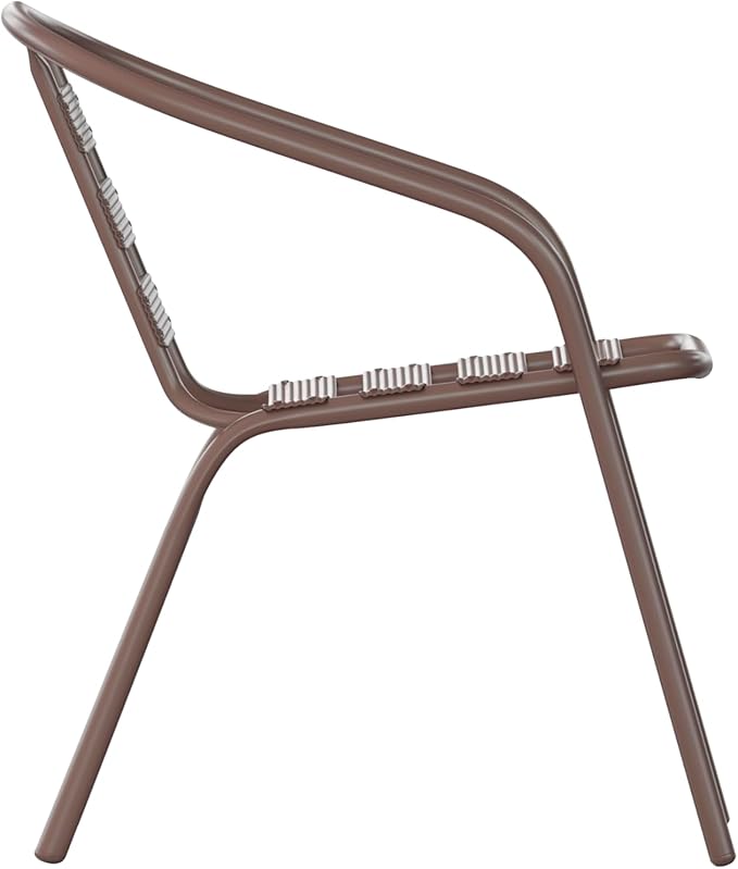 Flash Furniture Lila Bronze Metal Restaurant Stack Chair with Metal Slats - Image 9