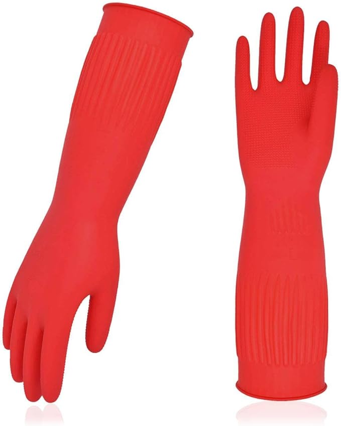 Vgo... 1-Pair Dishwashing Gloves, Reusable Household Gloves, Long Sleeve by Vgo
