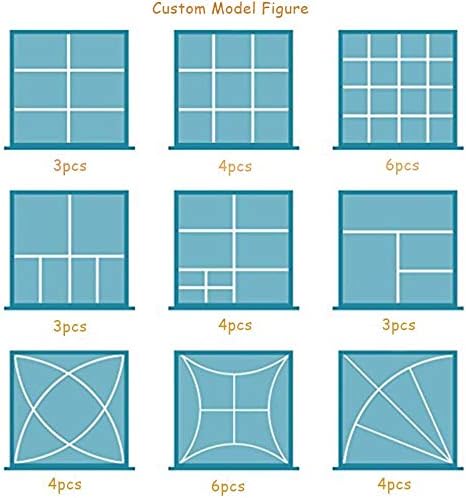 Onerbuy 8pcs Adjustable Grid Drawer Dividers DIY Plastic Closet Separator Tidy - Image 6