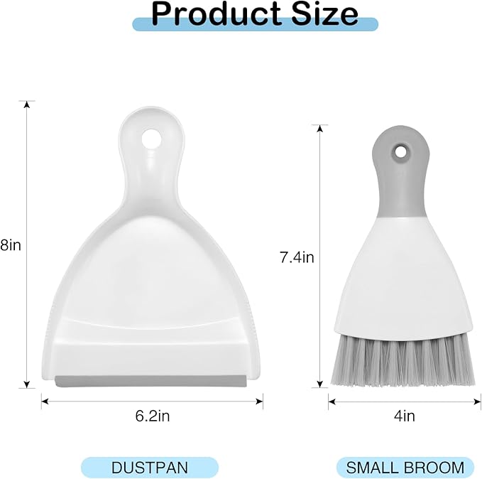 NACENA Mini Dustpan and Brush Set, Small Broom and Dustpan Set Dust Pan and - Image 2