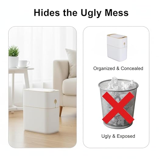MOPALL Touchless Bathroom Trash Can - Image 5