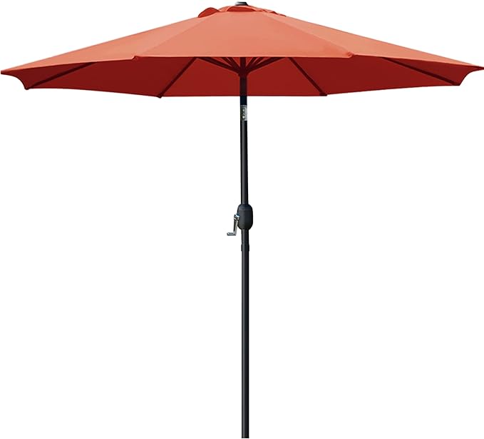 Sunnyglade 9' Patio Umbrella Outdoor Table Umbrella with 8 Sturdy Ribs (Orange) by Sunnyglade