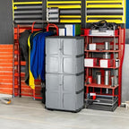 Rubbermaid Freestanding Storage Cabinet Five Shelf with Double Doors Lockable Large 690-Pound Capacity Gray For Garage/Outdoor Garden Tools/Toys/Power Tools/Pool Accessories Grey - Image 2
