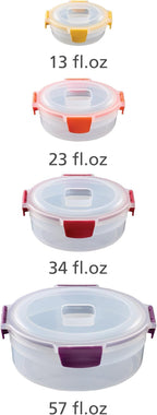 Joseph Joseph Nest Lock 8-piece Plastic BPA Free Round Food Storage Container - Image 3