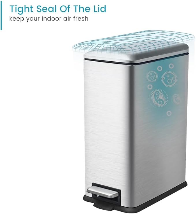16.7L/ 4.4 Gallon Rectangular Slim Kitchen Trash Can - Image 8