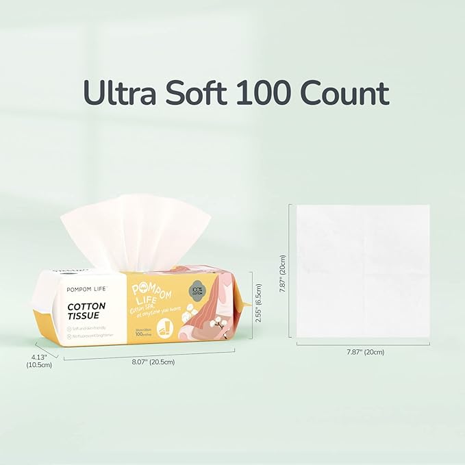 Disposable Face Towel 300 Cont, 7.9"X7.9"Clean Face Towelettes - Image 7