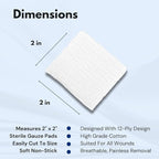 Dealmed 2’’ x 2’’ Sterile Gauze Pads Disposable and Individually Wrapped - Image 3