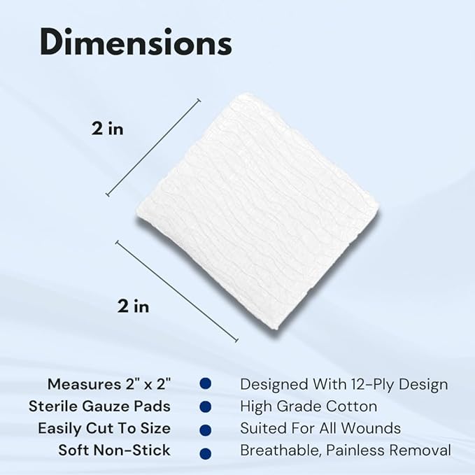 Dealmed 2’’ x 2’’ Sterile Gauze Pads Disposable and Individually Wrapped - Image 3
