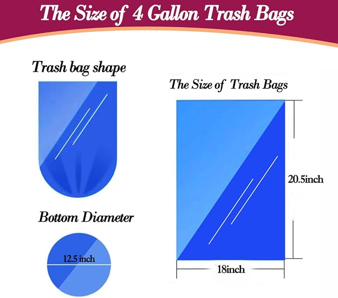 4 Gallon 180pcs Small Clear Trash Bags Strong Clear Garbage Bags, Bathroom - Image 2