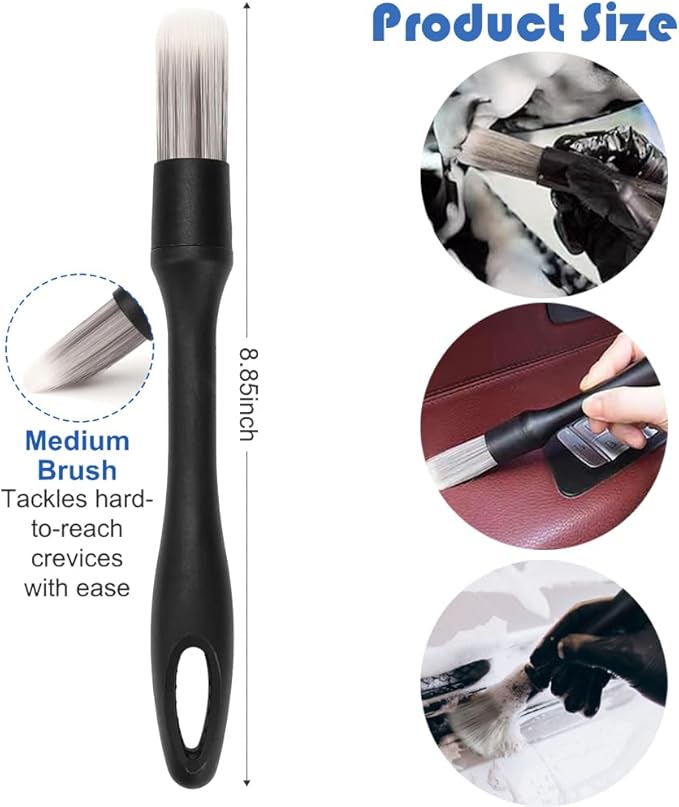 Car Interior Duster Detail Brush Cleaning Kit, Soft Microfiber Towels Dashboard - Image 4